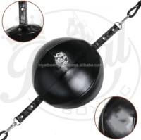 Ballon de boxe en cuir double extrémité, durable et léger, avec corde de sol-plafond pour entraînement de boxe et développement des réflexes
