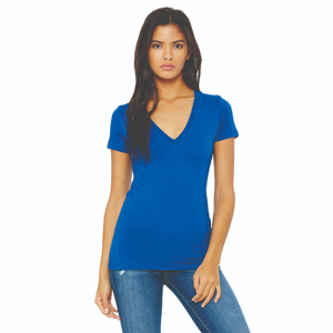 เสื้อยืดคอวีของผู้หญิงแบบแห้งเร็วใส่สบายพิมพ์โลโก้สำหรับฤดูร้อน - Product Image 1