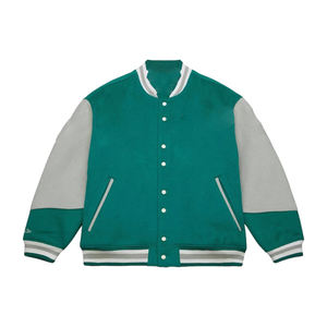 2025 veste universitaire en satin léger pour hommes avec broderie de logo toile Streetwear à pression complète 100% coton Service OEM hiver - Product Image 4