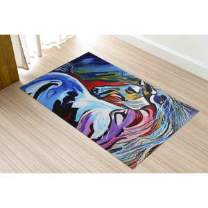 Alfombra Impresa en 3D con Diseño Abstracto de Caballo, Alfombra Antideslizante Colorida para Sala de Estar, Alfombra Suave No Tejida - Product Image 5