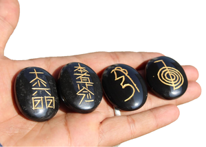 Usui Reiki Noir Agate Avec Usui Reiki Set Symbole Set Pierre Naturelle Guérison Usui Cristal Reiki Gemstone Vente en Gros - Product Image 4