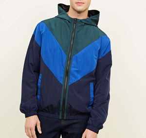 Veste coupe-vent personnalisée avec doublure en maille pour hommes, respirante, bloc de couleur, séchage rapide, nylon léger, coupe-vent, impression, grande taille - Product Image 4