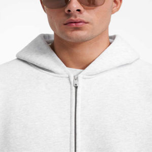 Sweats à capuche zippés en coton de haute qualité à épaules tombantes pour hommes Logo personnalisé grande taille surdimensionné mode hiver vêtements décontractés en gros - Product Image 4