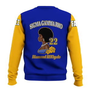 Sweat-shirt à col rond bleu et or Sigma Gamma Rho 1922, vêtements de sororité grecque, polaire de qualité supérieure, pull d'hiver, cadeau pour femme, style - Product Image 2