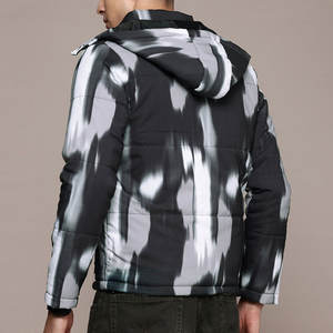 Veste matelassée unisexe à capuche zippée, personnalisable avec logo, en tricot, style bulle, pour l'extérieur, imperméable, écologique et chaude - Product Image 3