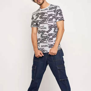 Color sólido Nuevo diseño de impresión Hombres Camiseta serigrafiada Calidad Premium Aspecto elegante Hombres Camiseta serigrafiada - Product Image 5