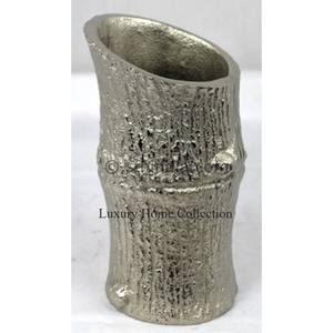 Florero moderno con forma de bambú, diseño minimalista, aluminio fundido, color plateado, bien pulido, jarrones de decoración para el hogar y el hotel - Product Image 1