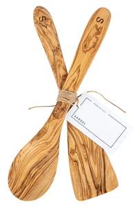 Ensemble de service à salade en bois d'olivier de luxe |   Design en spirale sculpté à la main |   Fournisseur direct d'usine - Product Image 2