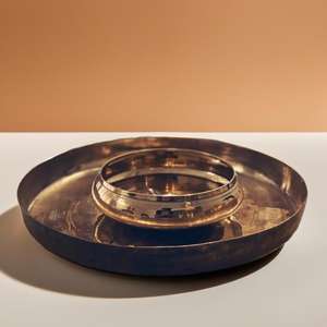 ชุดอุปกรณ์รับประทานอาหาร Kansa Thali ของแท้ชุดกระดิ่งโลหะแบบดั้งเดิมสำหรับการบำรุงและการรับประทานอาหารที่ดีต่อสุขภาพ - Product Image 1