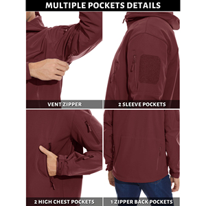 Vente en gros Vestes de sport coupe-vent Couleur contrastée Vestes d'extérieur imperméables à coque dure Vestes coupe-vent à capuche pour le trekking - Product Image 4