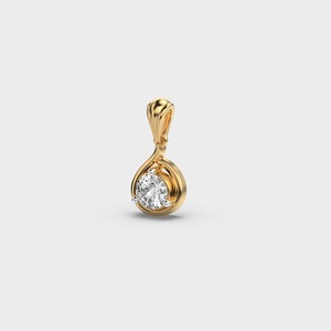 Pendentif en diamant classique rond cultivé en laboratoire 18KT jaune blanc or rose Vintage plaqué rhodium certifié IGI Design élégant intemporel - Product Image 2