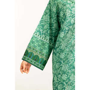 Traje de jardín verde de 3 piezas estampado para mujer, elegante, casual, hasta la rodilla, transpirable, con aberturas modernas, para oficina o fiesta, OEM/ODM disponible - Product Image 3