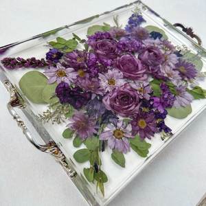 Dessous de verre de plateau de service en résine à 3 niveaux de designer fait à la main en bois de haute qualité personnalisé restaurant à la maison occasions de nourriture indienne - Product Image 2