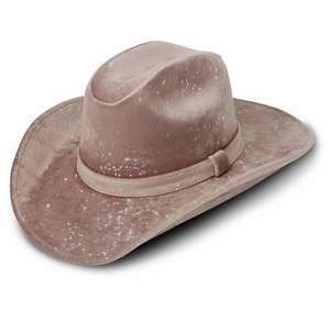 Chapeau en velours rose pour chihuahua |   Chapeau western fait main |   Tenue décontractée pour l'extérieur, ajustable |   Fabricant OEM et ODM - Product Image 2