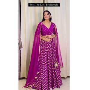 Ensemble Georgette Lehenga Choli de luxe au design unique pour réceptions, fiançailles et événements spéciaux au meilleur prix - Product Image 6