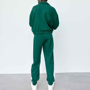 Survêtement de haute qualité pour femme respirant coton femmes pas cher taux deux pièces ensemble survêtement décontracté femmes veste zippée pantalons de survêtement - Product Image 3