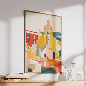 Art sur toile de cadre en bois de géométrie de Noël coloré méditerranéen moderne - Product Image 4