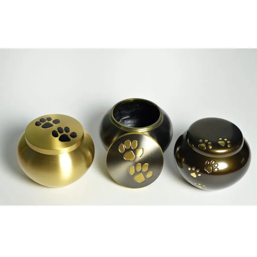 Modern Design Set Of Three Metal Urns Cat Dog Funeral Cremation Urns Ashes Store Coffin Urns Best Quality & Prices