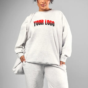 Sweat-shirt pour femmes en polyester/coton de haute qualité en gros, surdimensionné, épaules tombantes, poids lourd 500GSM, confortable, à capuche sur le devant - Product Image 5