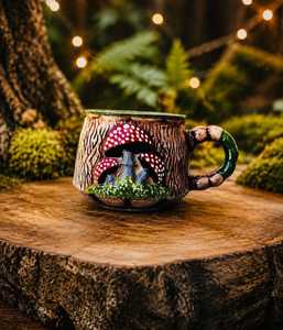 Wholesale Custom 3D Relief Turkish <b>Floral</b> Mediterranean Dishwasher Safe Ceramic Coffee <b>Mug</b> Handmade Hand Painted Spoon Travel - Product Image 4