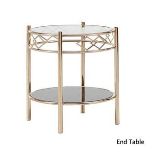 Mesa de Centro y lado redondo superior de cristal contemporáneo con estante inferior, de acero inoxidable decoración del hogar, muebles de Metal, artículo para sala de estar - Product Image 2