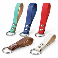 Porte-clés en cuir personnalisé avec logo, fait main, simple, avec rivet métallique, cadeau promotionnel, prix de gros