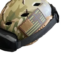 Housse de casque tactique camouflage, équipement d'airsoft, patchs en caoutchouc PVC, écologiques, 3D en relief, motif cœur, drapeau, croix, lettres anglaises