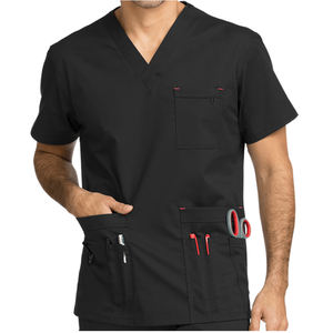 Vêtements médicaux pour hommes, hauts de blouse d'hôpital, qualité supérieure, OEM personnalisé, dernière conception, haut médical élégant pour hommes - Product Image 4