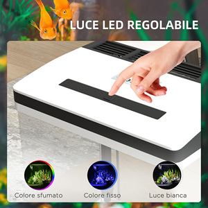 Aquarium LED PawHut 13L avec trous de ventilation, verre HD et ABS, 29L x 20D x 30.5H cm - Product Image 5