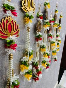 Lotus décoratif coloré indien suspendu pour décorations murales de mariage pour escaliers et toile de fond Ganpati - Product Image 2