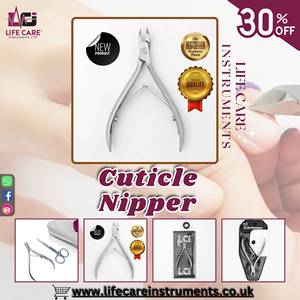 Pinces professionnelles de haute qualité, pinces à cuticules en acier japonais à double ressort ciseaux à cuticules tondeuse par Life Care Instrument - Product Image 2