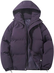 แจ็กเก็ตขนเป็ดมีฮู้ดสำหรับผู้ชาย, เสื้อโค้ทไนลอนกันลมกันน้ำมีซิปปิดสำหรับสภาพอากาศหนาวเย็น - Product Image 2