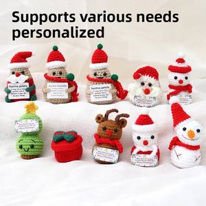 Muñecos de Ganchillo Navideños al por Mayor, Renos Tejidos a Crochet y Muñecos de Nieve con Bufandas Pequeñas - Product Image 2