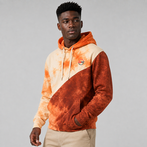 Sweat à capuche tie-dye pour homme, très tendance, avec logo personnalisé, en molleton de coton doux, style streetwear décontracté - Product Image 2