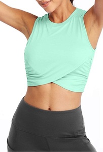 เสื้อยืดเอวลอยลำลองสำหรับผู้หญิงเสื้อยืดฟิตเนสแขนสั้นแฟชั่นฤดูร้อน - Product Image 5