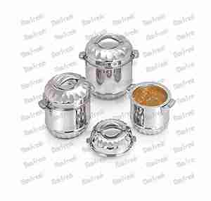 Maxfresh Solitaire Ensemble de 3 casseroles en acier inoxydable pour garder les aliments au chaud, casserole isolée de qualité export - Product Image 2