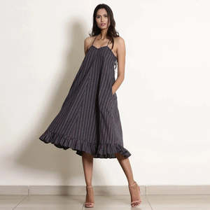 <b>Strap</b> Satin Sexy Vintage maxi design Dress Women Backless Strappy Party <b>knee</b> length Dresses 2025 Cotton and Linen Solid Color - Product Image 1