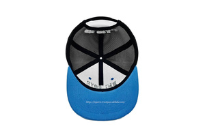Sombreros de camionero estructurados de alta calidad azul de moda 6 paneles gorras deportivas de perfil alto sombreros con logotipo bordado personalizado hechos en Vietnam - Product Image 6