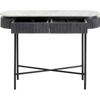 Dernière nouvelle conception industrielle en bois massif marbre et fer combiné table console de couloir avec finition blanche et noire naturelle