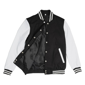 OEM personalizado de cuero de la manga recortada chaqueta cadena Chenille bordado Vintage Letterman Varsity chaqueta para los hombres - Product Image 5