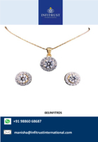 Bersertifikat 18K emas kualitas tinggi Klasik 1 karat Solitaire Halo berlian kancing Convertible anting liontin kalung dengan harga terbaik