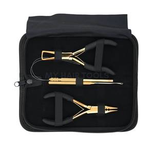 Kit d'outils d'extension de micro-perles de qualité supérieure avec pince à sertir, outil de retrait, boucle de traction et applicateur à crochet en acier inoxydable - Product Image 6