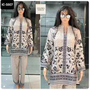 Indoan Modern Style Turkish Style Poly-Linen Material Co-ord Set for Festival and Casual Wear Kurtis Set for Women Low Price - Product Image 2