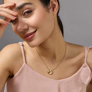 Collier géométrique en alliage de zinc plaqué or pour cadeau, motif numérique, maillons, accent diamant et perle, acier inoxydable, cuivre - Product Image 2