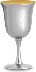 Cáliz de Kiddush Moderno y Ecológico de Latón con Tallo Metálico Dorado, Copa de Vino para Shabat y Ceremonias Religiosas - Product Image 5
