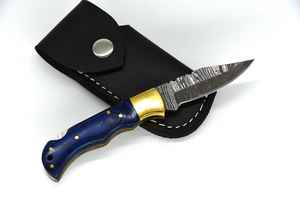 Couteaux pliants à serrure arrière couteaux de poche de collection en acier damas personnalisés avec manche en bois prix raisonnable couteau d'extérieur - Product Image 2