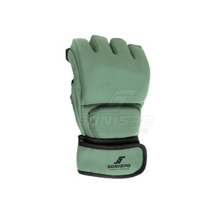 Gants de MMA SONISPO à demi-doigts en cuir PU avec fermeture, anti-humidité, unisexe, verts, pour l'entraînement aux arts martiaux - Product Image 3