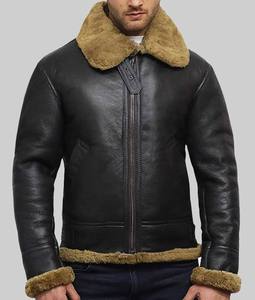 Vestes en cuir véritable - Bomber personnalisé, design aviateur RAF, hiver, finition denim, veste décontractée et formelle pour homme - Product Image 3