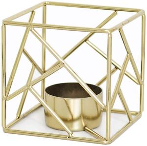 Bougeoir T-light Antique or attrayant chaud pour la décoration de la maison bougeoir à thé de haute qualité en forme carrée - Product Image 1