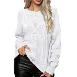 Pull décontracté en tricot torsadé 100% coton pour femmes Design épais doux et chaud pour un usage quotidien et une superposition élégante en hiver - Product Image 6